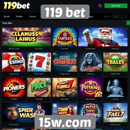 Variedade de jogos oferecidos pela plataforma 119 bet